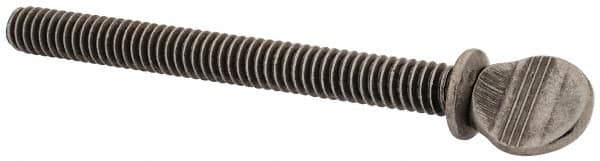 Value Collection - 1/4-20 Oval Shoulder Grade 2 Steel Thumb Screw - 2-1/2" OAL, 0.57" Head Height, Uncoated - Americas Industrial Supply
