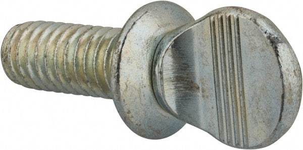 Value Collection - 5/16-18 Oval Shoulder Grade 2 Steel Thumb Screw - 3/4" OAL, Zinc-Plated Finish - Americas Industrial Supply