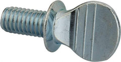 Value Collection - 3/8-16 Oval Shoulder Grade 2 Steel Thumb Screw - 3/4" OAL, Zinc-Plated Finish - Americas Industrial Supply