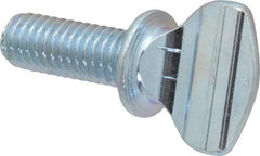 Value Collection - 3/8-16 Oval Shoulder Grade 2 Steel Thumb Screw - 1" OAL, Zinc-Plated Finish - Americas Industrial Supply