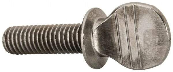 Value Collection - 3/8-16 Oval Shoulder Grade 2 Steel Thumb Screw - 1-1/4" OAL, 0.88" Head Height, Uncoated - Americas Industrial Supply