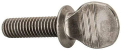 Value Collection - 3/8-16 Oval Shoulder Grade 2 Steel Thumb Screw - 1-1/4" OAL, 0.88" Head Height, Uncoated - Americas Industrial Supply