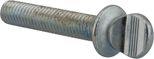 Value Collection - 3/8-16 Oval Shoulder Grade 2 Steel Thumb Screw - 2" OAL, Zinc-Plated Finish - Americas Industrial Supply