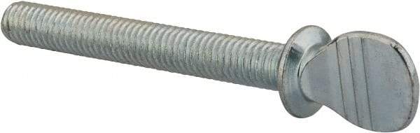 Value Collection - 3/8-16 Oval Shoulder Grade 2 Steel Thumb Screw - 3" OAL, 0.88" Head Height, Uncoated - Americas Industrial Supply