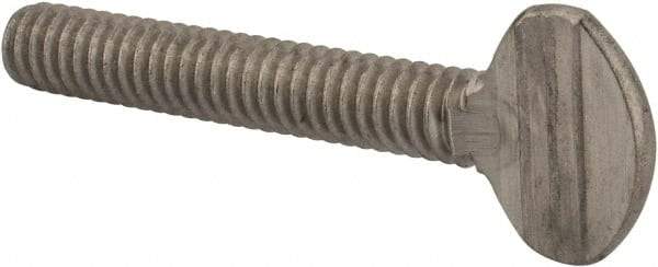 Value Collection - 1/4-20 Oval Shoulderless Grade 18-8 Stainless Steel Thumb Screw - 1-1/2" OAL, 0.64" Head Height - Americas Industrial Supply