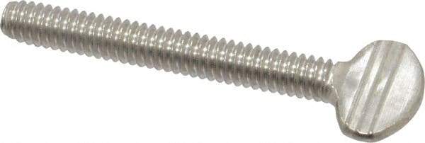 Value Collection - 1/4-20 Oval Shoulderless Grade 18-8 Stainless Steel Thumb Screw - 2" OAL, 0.64" Head Height - Americas Industrial Supply