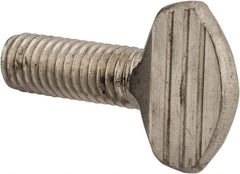 Value Collection - 3/8-16 Oval Shoulderless Grade 18-8 Stainless Steel Thumb Screw - 1" OAL, 0.95" Head Height - Americas Industrial Supply