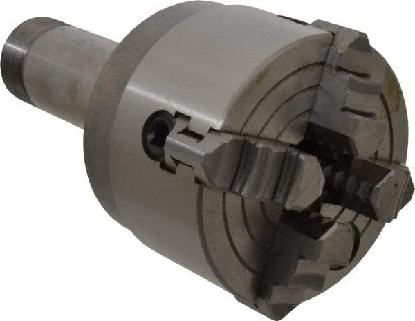 Value Collection - 4 Jaws, 3" Diam, Independent Manual Lathe Chuck - 5C Mount Spindle, Reversible, 3,000 Max RPM, 57/64" Through Hole Diam, Cast Iron - Americas Industrial Supply
