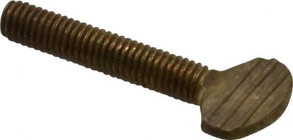 Value Collection - #10-32 Oval Shoulderless Brass Thumb Screw - 1" OAL, 0.48" Head Height - Americas Industrial Supply