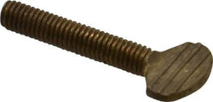 Value Collection - #10-32 Oval Shoulderless Brass Thumb Screw - 1" OAL, 0.48" Head Height - Americas Industrial Supply