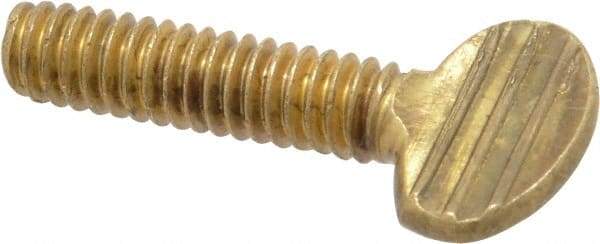 Value Collection - 1/4-20 Oval Shoulderless Brass Thumb Screw - 1" OAL, 0.64" Head Height - Americas Industrial Supply