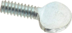 Value Collection - #6-32 Oval Shoulderless Grade 2 Steel Thumb Screw - 3/8" OAL, 0.29" Head Height, Zinc-Plated Finish - Americas Industrial Supply