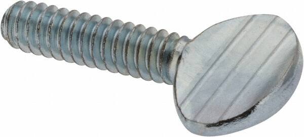 Value Collection - #6-32 Oval Shoulderless Grade 2 Steel Thumb Screw - 1/2" OAL, Zinc-Plated Finish - Americas Industrial Supply