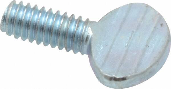 Value Collection - #8-32 Oval Shoulderless Grade 2 Steel Thumb Screw - 3/8" OAL, Zinc-Plated Finish - Americas Industrial Supply