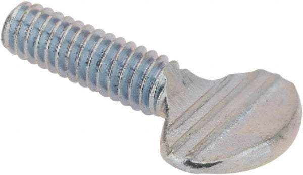 Value Collection - #8-32 Oval Shoulderless Grade 2 Steel Thumb Screw - 1/2" OAL, Zinc-Plated Finish - Americas Industrial Supply