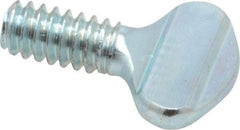 Value Collection - #10-24 Oval Shoulderless Grade 2 Steel Thumb Screw - 3/8" OAL, Zinc-Plated Finish - Americas Industrial Supply