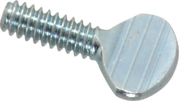 Value Collection - #10-24 Oval Shoulderless Grade 2 Steel Thumb Screw - 1/2" OAL, Zinc-Plated Finish - Americas Industrial Supply