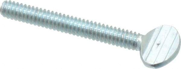 Value Collection - #10-24 Oval Shoulderless Grade 2 Steel Thumb Screw - 1-1/2" OAL, Zinc-Plated Finish - Americas Industrial Supply