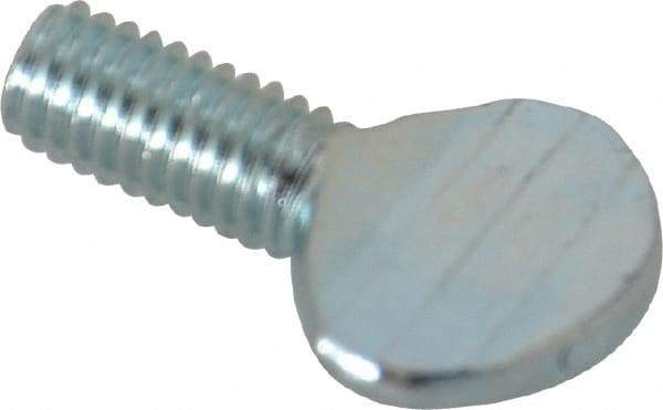 Value Collection - #10-32 Oval Shoulderless Grade 2 Steel Thumb Screw - 3/8" OAL, Zinc-Plated Finish - Americas Industrial Supply