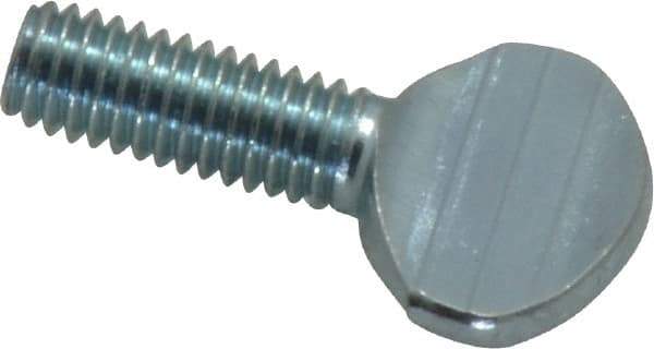 Value Collection - #10-32 Oval Shoulderless Grade 2 Steel Thumb Screw - 1/2" OAL, Zinc-Plated Finish - Americas Industrial Supply