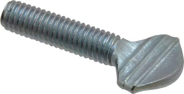 Value Collection - #10-32 Oval Shoulderless Grade 2 Steel Thumb Screw - 3/4" OAL, Zinc-Plated Finish - Americas Industrial Supply