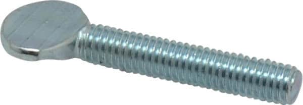 Value Collection - #10-32 Oval Shoulderless Grade 2 Steel Thumb Screw - 1" OAL, Zinc-Plated Finish - Americas Industrial Supply