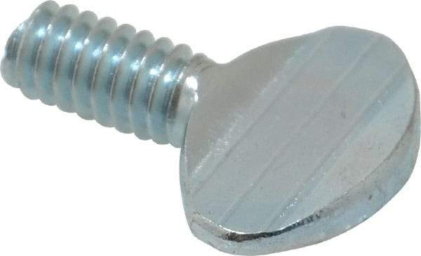 Value Collection - 1/4-20 Oval Shoulderless Grade 2 Steel Thumb Screw - 1/2" OAL, Zinc-Plated Finish - Americas Industrial Supply