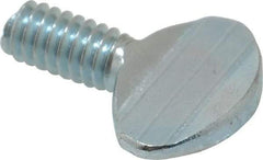 Value Collection - 1/4-20 Oval Shoulderless Grade 2 Steel Thumb Screw - 1/2" OAL, Zinc-Plated Finish - Americas Industrial Supply
