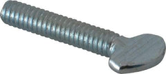 Value Collection - 1/4-20 Oval Shoulderless Grade 2 Steel Thumb Screw - 1-1/4" OAL, Zinc-Plated Finish - Americas Industrial Supply