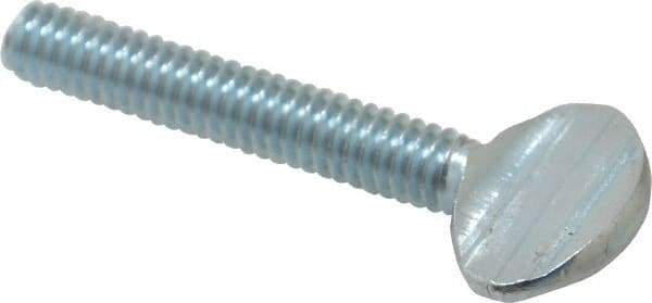 Value Collection - 1/4-20 Oval Shoulderless Grade 2 Steel Thumb Screw - 1-1/2" OAL, Zinc-Plated Finish - Americas Industrial Supply