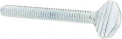 Value Collection - 1/4-20 Oval Shoulderless Grade 2 Steel Thumb Screw - 2" OAL, Zinc-Plated Finish - Americas Industrial Supply