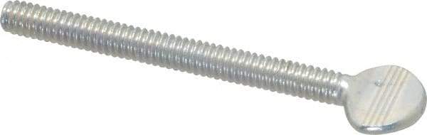 Value Collection - 1/4-20 Oval Shoulderless Grade 2 Steel Thumb Screw - 2-1/2" OAL, Zinc-Plated Finish - Americas Industrial Supply