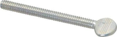 Value Collection - 1/4-20 Oval Shoulderless Grade 2 Steel Thumb Screw - 2-1/2" OAL, Zinc-Plated Finish - Americas Industrial Supply