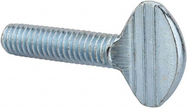 Value Collection - 5/16-18 Oval Shoulderless Grade 2 Steel Thumb Screw - 1-1/4" OAL, Zinc-Plated Finish - Americas Industrial Supply