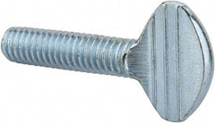 Value Collection - 5/16-18 Oval Shoulderless Grade 2 Steel Thumb Screw - 1-1/4" OAL, Zinc-Plated Finish - Americas Industrial Supply