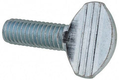 Value Collection - 3/8-16 Oval Shoulderless Grade 2 Steel Thumb Screw - 1" OAL, Zinc-Plated Finish - Americas Industrial Supply