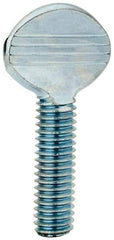 Value Collection - 3/8-16 Oval Shoulderless Grade 2 Steel Thumb Screw - 1-1/4" OAL, Zinc-Plated Finish - Americas Industrial Supply