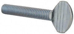 Value Collection - 3/8-16 Oval Shoulderless Grade 2 Steel Thumb Screw - 2" OAL, Zinc-Plated Finish - Americas Industrial Supply