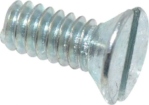 Value Collection - #3-48 UNC, 1/4" OAL Slotted Drive Machine Screw - Flat Head, Grade 2 Steel, Zinc-Plated Finish, Without Washer - Americas Industrial Supply