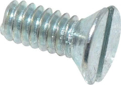 Value Collection - #3-48 UNC, 1/4" OAL Slotted Drive Machine Screw - Flat Head, Grade 2 Steel, Zinc-Plated Finish, Without Washer - Americas Industrial Supply