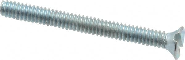 Value Collection - #3-48 UNC, 1" OAL Slotted Drive Machine Screw - Flat Head, Grade 2 Steel, Zinc-Plated Finish, Without Washer - Americas Industrial Supply