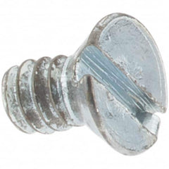 Value Collection - #4-40 UNC, 3/16" OAL Slotted Drive Machine Screw - Flat Head, Grade 2 Steel, Zinc-Plated Finish, Without Washer - Americas Industrial Supply