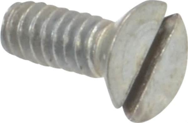 Value Collection - #4-40 UNC, 5/16" OAL Slotted Drive Machine Screw - Flat Head, Grade 2 Steel, Zinc-Plated Finish, Without Washer - Americas Industrial Supply