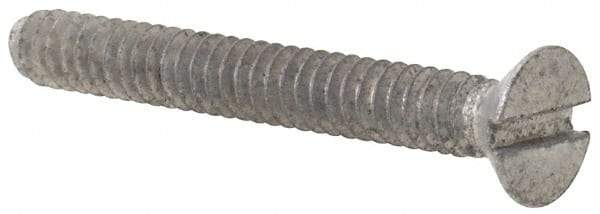 Value Collection - #4-40 UNC, 7/8" OAL Slotted Drive Machine Screw - Flat Head, Grade 2 Steel, Zinc-Plated Finish, Without Washer - Americas Industrial Supply