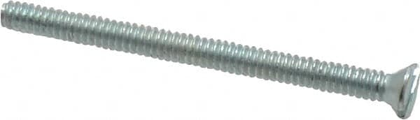 Value Collection - #4-40 UNC, 1-1/2" OAL Slotted Drive Machine Screw - Flat Head, Grade 2 Steel, Zinc-Plated Finish, Without Washer - Americas Industrial Supply