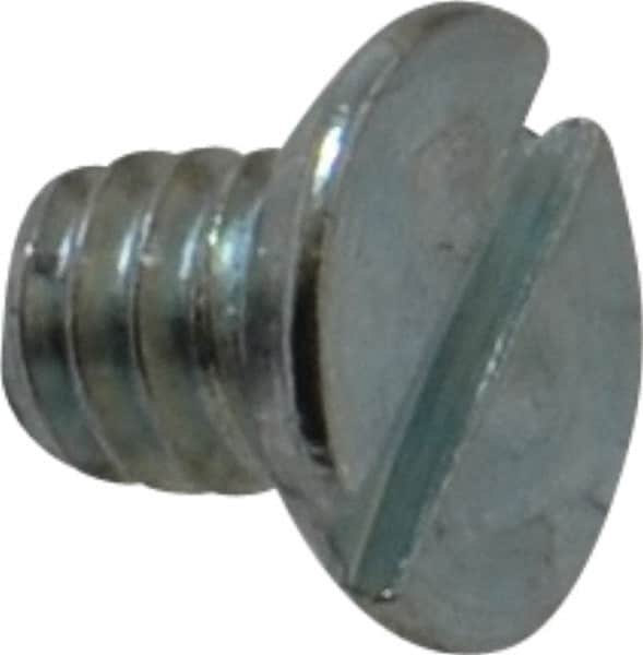 Value Collection - #5-40 UNC, 3/16" OAL Slotted Drive Machine Screw - Flat Undercut Head, Grade J82 Steel, Zinc-Plated Finish, Without Washer - Americas Industrial Supply