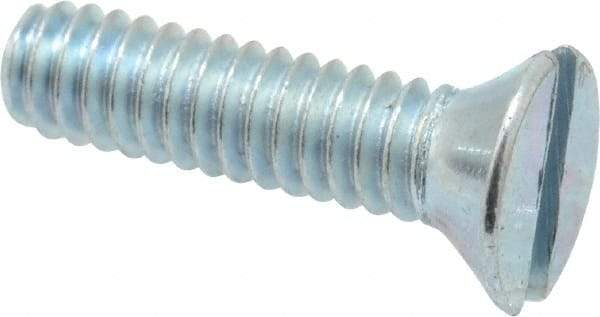 Value Collection - #5-40 UNC, 1/2" OAL Slotted Drive Machine Screw - Flat Head, Grade 2 Steel, Zinc-Plated Finish, Without Washer - Americas Industrial Supply