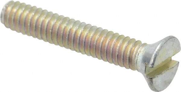 Value Collection - #5-40 UNC, 3/4" OAL Slotted Drive Machine Screw - Flat Head, Grade 2 Steel, Zinc-Plated Finish, Without Washer - Americas Industrial Supply