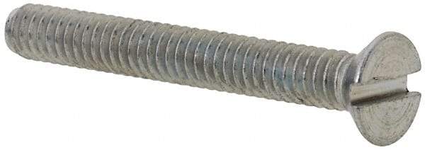 Value Collection - #5-40 UNC, 1" OAL Slotted Drive Machine Screw - Flat Head, Grade 2 Steel, Zinc-Plated Finish, Without Washer - Americas Industrial Supply