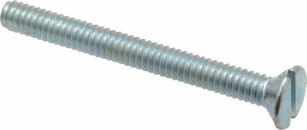 Value Collection - #5-40 UNC, 1-1/4" OAL Slotted Drive Machine Screw - Flat Head, Grade 2 Steel, Zinc-Plated Finish, Without Washer - Americas Industrial Supply